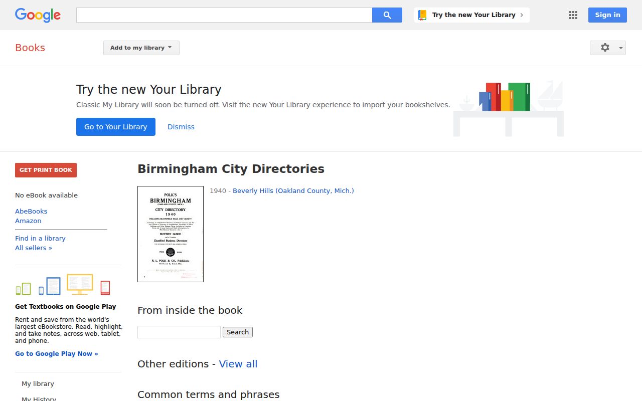 Bloomfield Township city directory digitized Birmingham historical edition context